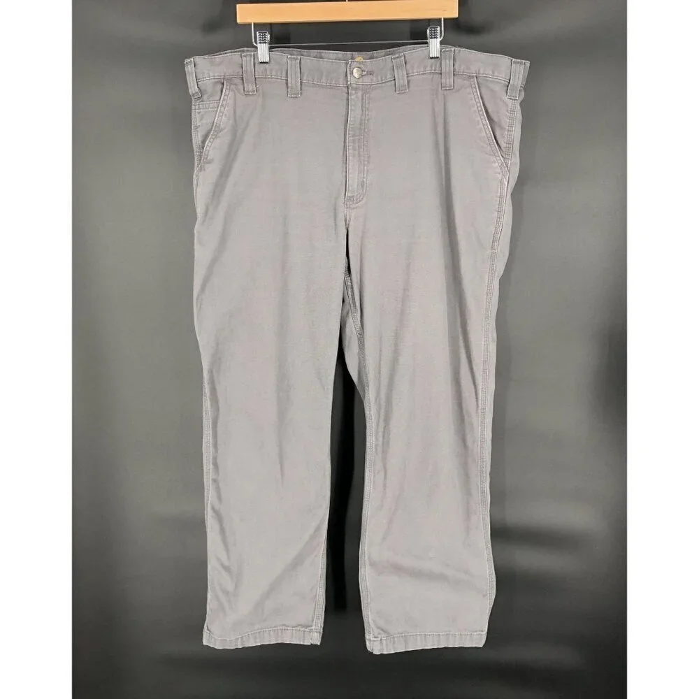Carhartt Mens Relaxed Fit Work Pants Size 44x30 Gray Durable Workwear Streetwear